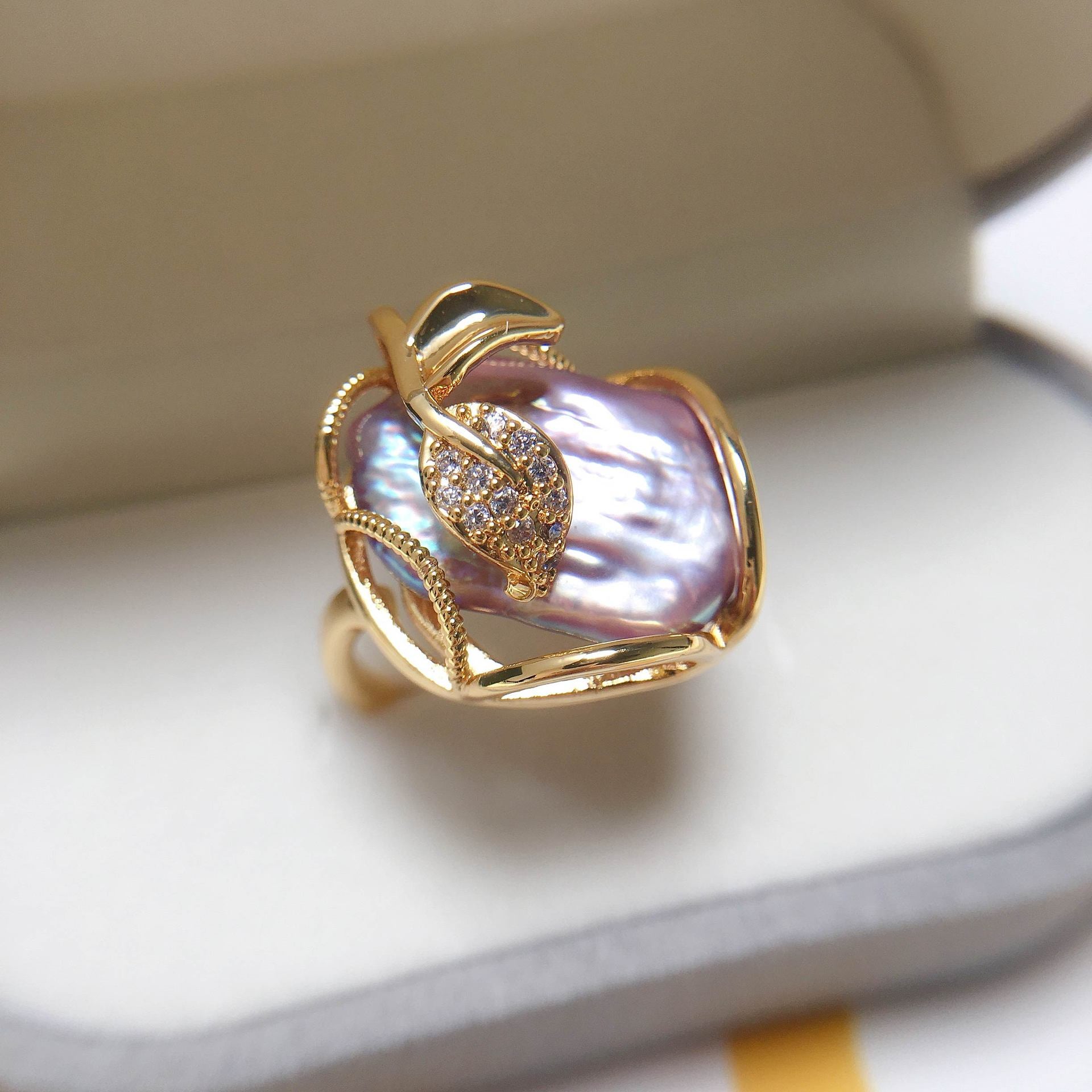 Exquisite Mother of Pearl Statement Ring