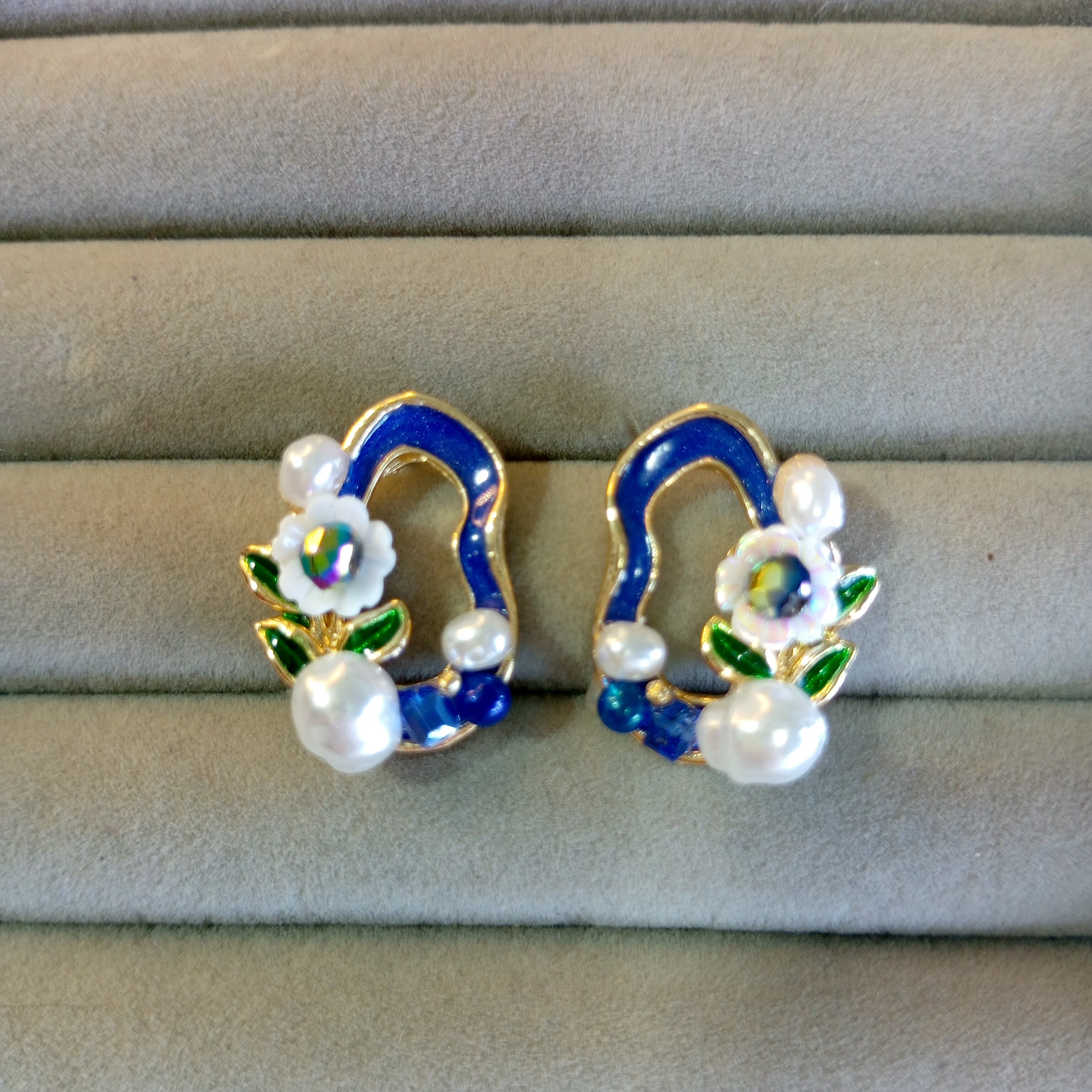 Exquisite Enamel Floral Studs